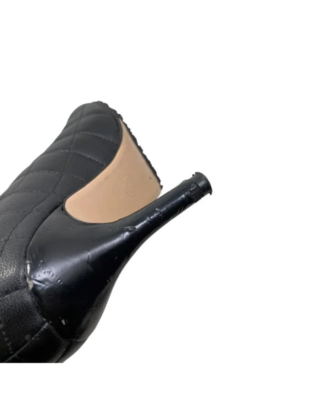 Chanel Boots CC Logo Short Quilted Leather Black